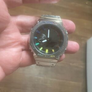 G-Shock Silver Watch with Multicolor Accents